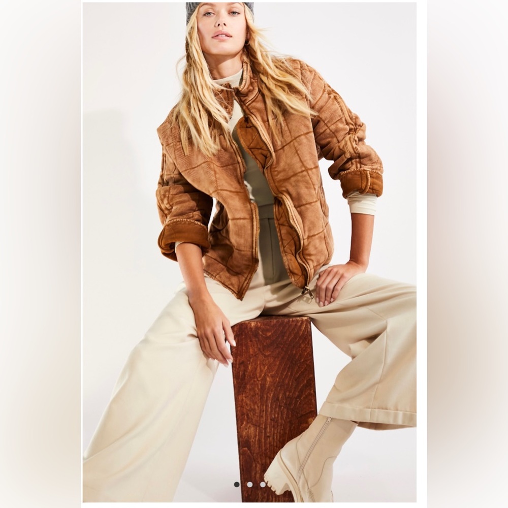 FREE PEOPLE DOLMAN QUILTED JACKET / SMALL / TOASTED COCONUT